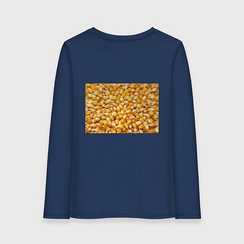 Женский лонгслив Трансформация зерен в объемные столбы / Тёмно-синий – фото 2