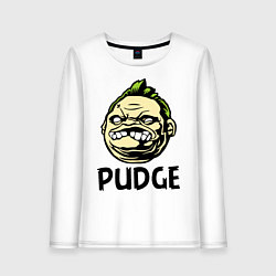 Лонгслив хлопковый женский Pudge Face, цвет: белый