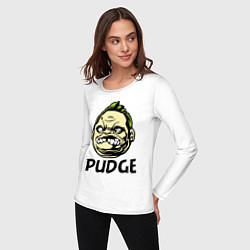 Лонгслив хлопковый женский Pudge Face, цвет: белый — фото 2