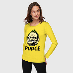 Лонгслив хлопковый женский Pudge Face, цвет: желтый — фото 2