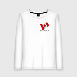 Лонгслив хлопковый женский Im Canadian - motto, цвет: белый