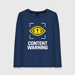 Женский лонгслив Content Warning logo