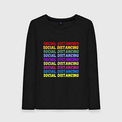 Женский лонгслив Social distancing - социальная дистанция