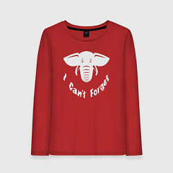 Лонгслив хлопковый женский Я не могу забыть, цвет: красный