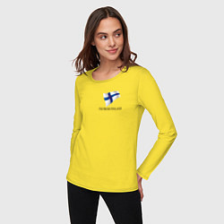 Лонгслив хлопковый женский Im from Finland - motto, цвет: желтый — фото 2