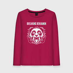 Лонгслив хлопковый женский Breaking Benjamin rock panda, цвет: маджента