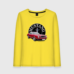 Лонгслив хлопковый женский Форд Мустанг 1974 года, цвет: желтый