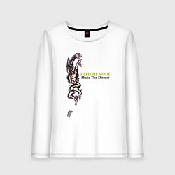 Лонгслив хлопковый женский Depeche Mode - Shake the disease single, цвет: белый
