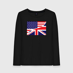Лонгслив хлопковый женский США и Великобритания, цвет: черный