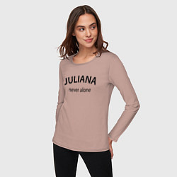 Лонгслив хлопковый женский Juliana never alone - motto, цвет: пыльно-розовый — фото 2