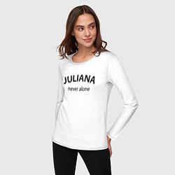 Лонгслив хлопковый женский Juliana never alone - motto, цвет: белый — фото 2