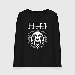 Лонгслив хлопковый женский HIM rock panda, цвет: черный