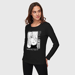 Лонгслив хлопковый женский Красивая 2B - Nier automata, цвет: черный — фото 2
