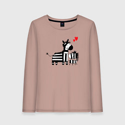 Лонгслив хлопковый женский Zebra love, цвет: пыльно-розовый