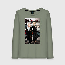 Лонгслив хлопковый женский Мандзиро Сано, цвет: авокадо