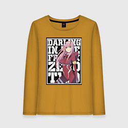 Лонгслив хлопковый женский Darling in the FranXX zero, цвет: горчичный
