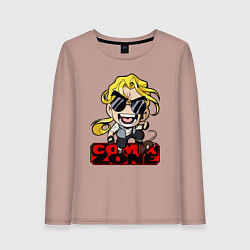 Лонгслив хлопковый женский Comix zone - anime style, цвет: пыльно-розовый