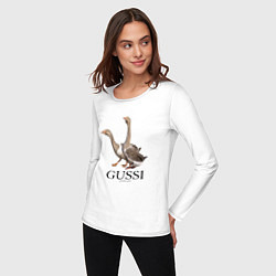 Лонгслив хлопковый женский Gussi ga-ga-ga, цвет: белый — фото 2
