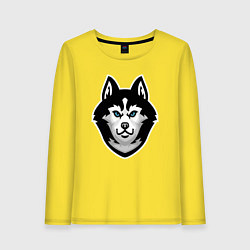 Лонгслив хлопковый женский Волчонок, цвет: желтый