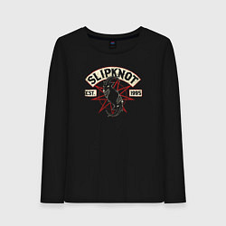 Лонгслив хлопковый женский Slipknot rock band, цвет: черный
