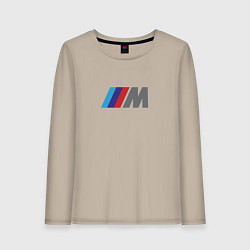 Лонгслив хлопковый женский BMW logo sport, цвет: миндальный