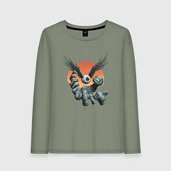 Женский лонгслив Я вижу тебя - глаз с крыльями