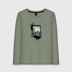 Лонгслив хлопковый женский Байк и грязь, цвет: авокадо