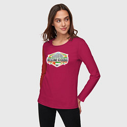 Лонгслив хлопковый женский Дубай - добро пожаловать, цвет: маджента — фото 2