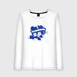 Лонгслив хлопковый женский Tardis blue, цвет: белый