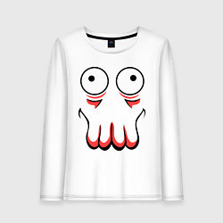 Лонгслив хлопковый женский John Zoidberg Face, цвет: белый