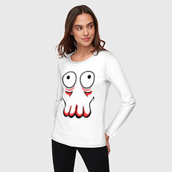 Лонгслив хлопковый женский John Zoidberg Face, цвет: белый — фото 2