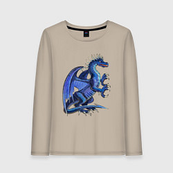 Лонгслив хлопковый женский Azure dragon, цвет: миндальный