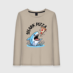 Женский лонгслив Shark pizza - ai art fantasy