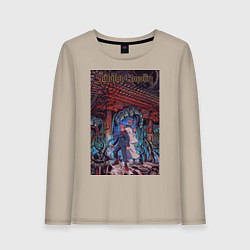 Лонгслив хлопковый женский Магическая битва Юдзи Итадори Сукуна Рёмэн, цвет: миндальный