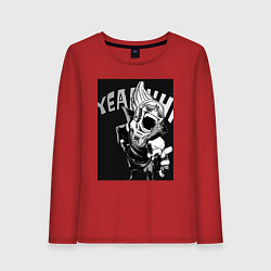 Лонгслив хлопковый женский Моя геройская академия комментатор, цвет: красный