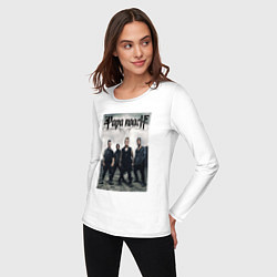 Лонгслив хлопковый женский Papa Roach all, цвет: белый — фото 2