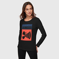 Лонгслив хлопковый женский Depeche Mode - Music for the masses merch, цвет: черный — фото 2