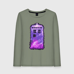 Лонгслив хлопковый женский Violet tardis, цвет: авокадо