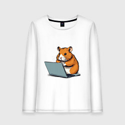 Лонгслив хлопковый женский Hamster Traider, цвет: белый