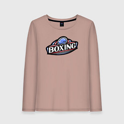 Лонгслив хлопковый женский Boxing sport, цвет: пыльно-розовый