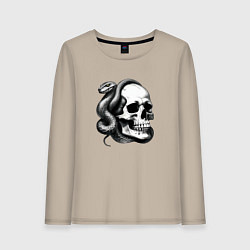 Женский лонгслив Змея и череп