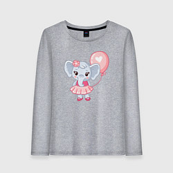 Лонгслив хлопковый женский Elephant baby, цвет: меланж