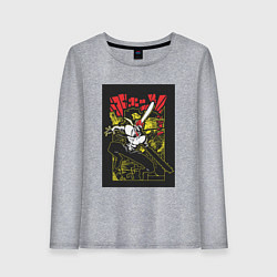 Лонгслив хлопковый женский Человек-бензопила Денджи воплощение демона, цвет: меланж