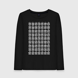 Лонгслив хлопковый женский Гитарные аккорды, цвет: черный