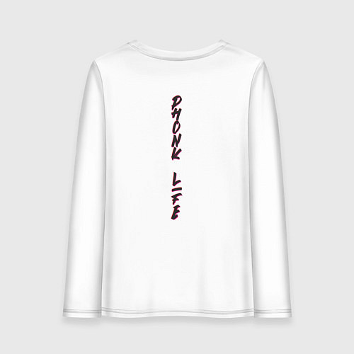 Женский лонгслив Phonk life чёрный / Белый – фото 2