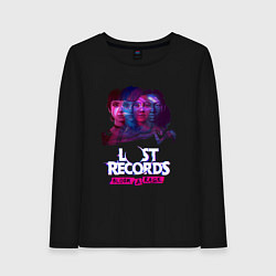 Лонгслив хлопковый женский Персонажи Lost records bloom and rage, цвет: черный