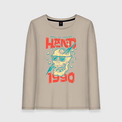 Лонгслив хлопковый женский Иди напролом, цвет: миндальный