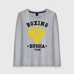 Лонгслив хлопковый женский Boxing Russia Team, цвет: меланж
