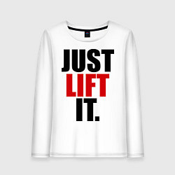 Лонгслив хлопковый женский Just lift it, цвет: белый