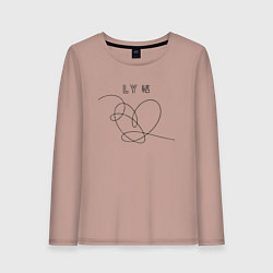 Лонгслив хлопковый женский BTS Love, цвет: пыльно-розовый